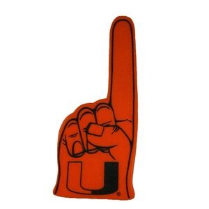Miami Hurricanes Foam #1‎ Fan Finger Hand  Mitt Tailgating Party